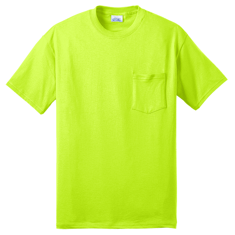 Port & Company Men's 50/50 Cotton/Poly T-Shirt With Pocket (PC55P) - Dark Green, 4XL, 5.5 Oz - View #4