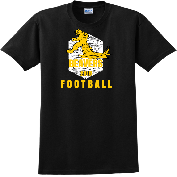 Beavers-Football-Team-T-ShirtsAdult 100% Cotton T-Shirts Gildan 2000