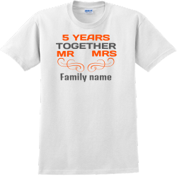 5 year anniversary t shirts
