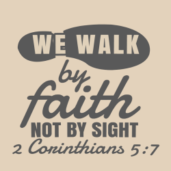 We walk by faith not by sight - Christian T-shirts