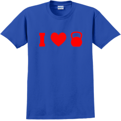 I Love Kettlebells Adult 100% Cotton T-Shirts Gildan 2000
