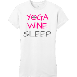 Yoga Wine Sleep - Yoga T-shirts