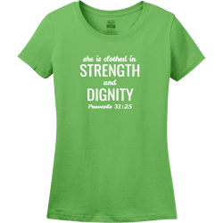 she is clothed in strength and dignity christian shirt designs