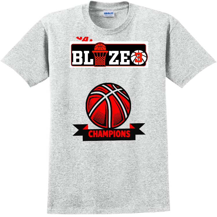 3 ON 3 BASKETBALL CHAMPIONS Adult 100 Cotton TShirts Gildan 2000