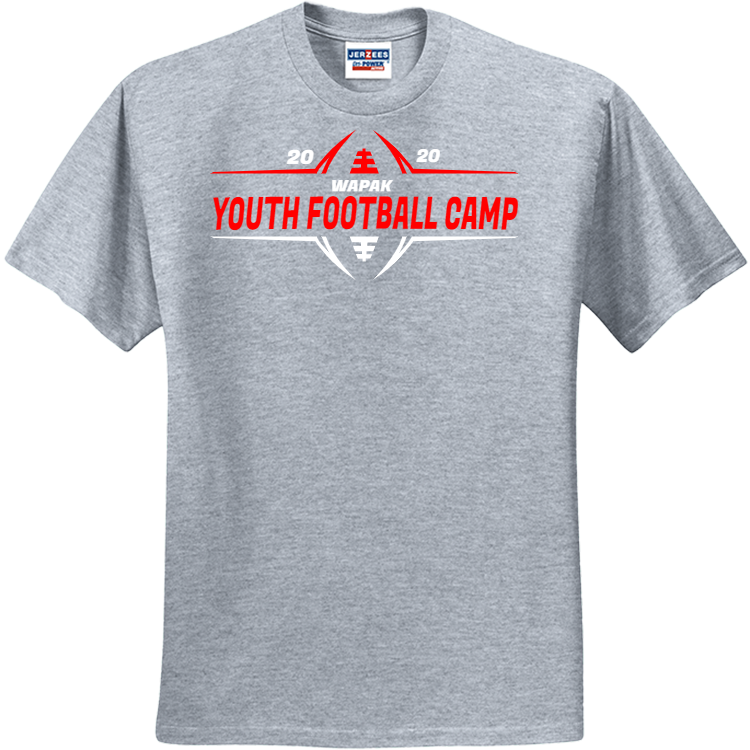 College Toestemming voorstel WAPAK YOUTH FOOTBALL CAMP 20 20 Men's 50/50 Cotton/Polyester T-Shirts  Jerzees 29M