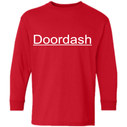 Doordash bonnieâ€™s Unisex 100% Cotton Long Sleeves Youth Longsleeves