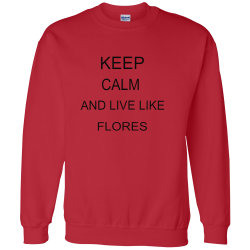 KEEP--CALM-AND-LIVE-LIKE-FLORES Mens 50/50 Cotton/Poly Long Sleeves Men's Longsleeves