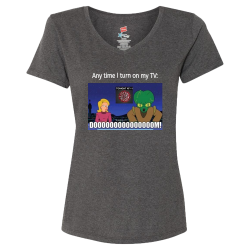 Any-time-I-turn-on-my-TV Womens 65/35 Poly/Cotton T-shirts Women's T-shirts