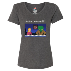 Any-time-I-turn-on-my-TV Womens 65/35 Poly/Cotton T-shirts Women's T-shirts