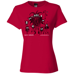 CW-Monsters-200704-Ladies-1-side CW Monsters 200704 Ladies 1 side Womens 100% Cotton T-shirts Women's T-shirts