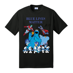 Blue-Lives Men's 50/50 Cotton/Polyester T-Shirts Port And Company PC55P