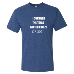 I-SURVIVED-THE-TEXAS-WINTER-FREEZE--OF-2021 Design Your Own Screen Printed T-shirt | Mens Jerzees Triblend T-Shirt 601mr