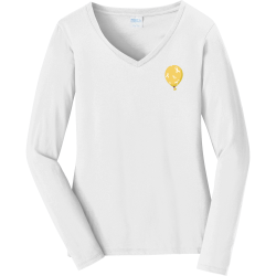 childhood-cancer-design-ballon Women's 100% Cotton Long Sleeves Port And Company LPC450VLS