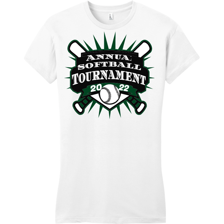 Annual SOFTBALL Tournament 22 20 Junior's 100 Cotton TShirts District