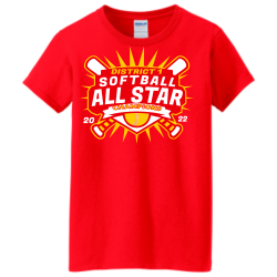 District-1-champions Camp Women's 100% Cotton T-Shirts Gildan 5000L