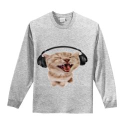 headphone-cat Men's 100% Cotton Long Sleeves Port And Company PC61LST