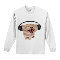headphone-cat Men's 100% Cotton Long Sleeves Port And Company PC61LST