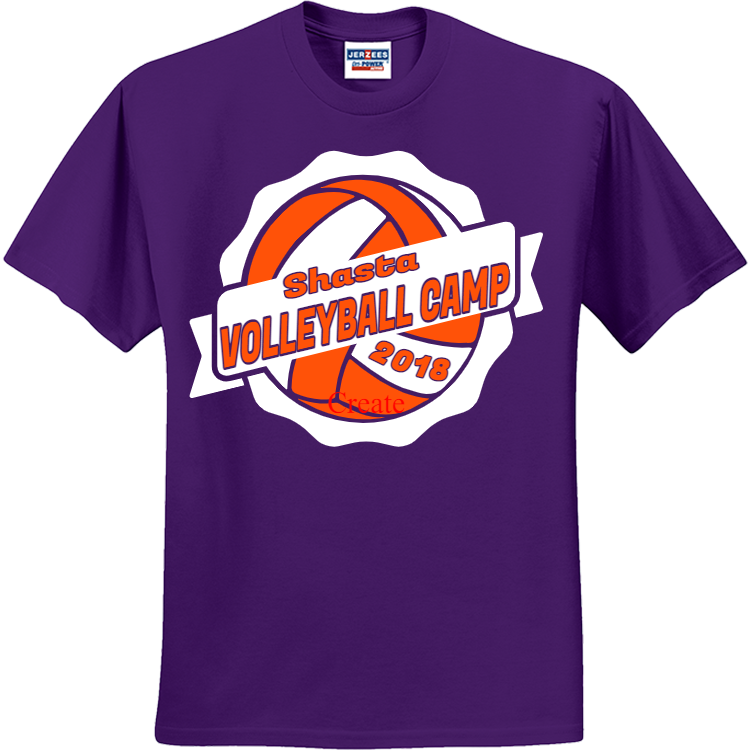 Shasta VOLLEYBALL CAMP 2018 Create Men's 50/50 Cotton/Polyester T