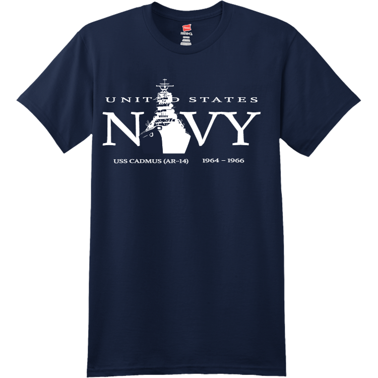 UNITED STATES NAVY USS CADMUS AR 14 1964 1966 Men's 100 Cotton T