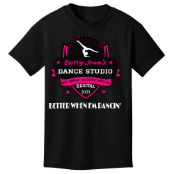 Betty-Jeans--DANCE-STUDIO-40-year-celebration-Recital-----BETTER-WHEN-IM-DANCIN-2023 Boy's 100% Cotton T-Shirts Port And Company PC54Y