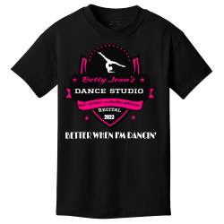 Betty-Jeans--DANCE-STUDIO-40-year-celebration-Recital-----BETTER-WHEN-IM-DANCIN-2023 Boy's 100% Cotton T-Shirts Port And Company PC54Y