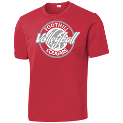 FOOTHILL-COUGARS-Volleyball Men's 100% Polyester T-Shirts Sport-Tek ST350