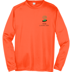 MP-LANDSCAPING-LLC CYC CHAMPIONS 2019 ST. LOUIS ARCHDIOCESAN BORROMEO BOBCATS Men's 100% Polyester Long Sleeves Sport-Tek ST350LS