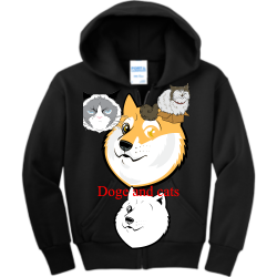 Doge-and-cats Boy's 50/50 Cotton/Polyester Hoodies Port And Company PC90YZH
