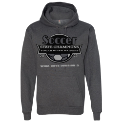 Soccer-STATE-CHAMPIONS-SUGAR-RIVER-RAIDERS--20-23-WIAA-BOYS-DIVISION-3-Tikeh braeden black Men's 50/50 Cotton/Polyester Hoodies Hanes P170
