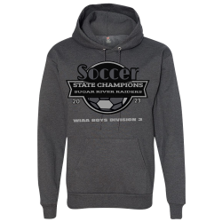 Soccer-STATE-CHAMPIONS-SUGAR-RIVER-RAIDERS--20-23-WIAA-BOYS-DIVISION-3-Tikeh braeden black Men's 50/50 Cotton/Polyester Hoodies Hanes P170