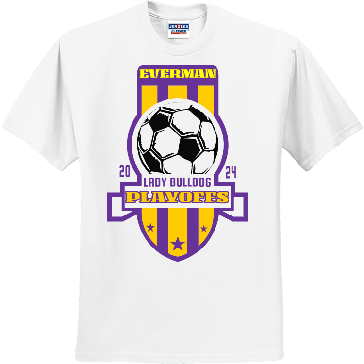 EVERMAN PLAYOFFS LADY BULLDOG 20 24 Men's 50/50 Cotton/Polyester T