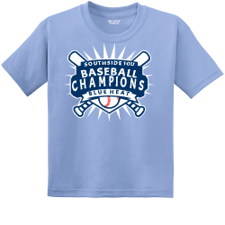 SOUTHSIDE-10U-BASEBALL-CHAMPIONS-BLUE-HEAT SOUTHSIDE 10U BASEBALL CHAMPIONS BLUE HEAT Boy's 50/50 Cotton/Polyester T-Shirts Gildan 8000B
