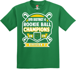DYB-DISTRICT-4--ROOKIE-BALL-CHAMPIONS-20-24-DIVISION-2 2019 COUSIN CAMP 1 Boy's 100% Cotton T-Shirts