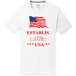 ESTABLISHED------1776---------USA--- Unisex 50/50 Cotton/Polyester T-Shirts Port And Company PC381