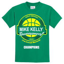 MIKE-KELLY-Tournament-HOLY-INFANT-21st-Annual-Memorial-2024-CHAMPIONS Boy's 50/50 Cotton/Polyester T-Shirts Port And Company PC55Y
