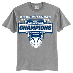 PS-83-BULLDOGS-BASKETBALL-2025-CHAMPIONS-----BRONX-B-NYCMSB Dawgs Men's 50/50 Cotton/Polyester T-Shirts Port And Company PC55T