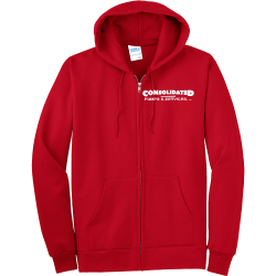 long-zippered-hoodie LaMorenita Men's 50/50 Cotton/Polyester Hoodies Port And Company PC90ZHT