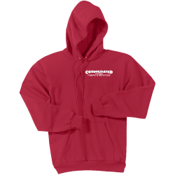 red-long-hoodie Logo hoodie Men's 50/50 Cotton/Polyester Hoodies Port And Company PC90HT