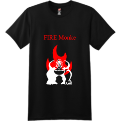 Fire-monkeys Men's 100% Cotton T-Shirts Hanes 4980
