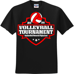 VOLLEYBALL-TOURNAMENT-20-26-Haddonfield-Memorial-Highschool Men's 50/50 Cotton/Polyester T-Shirts Jerzees 29M