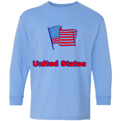 United-States-Shirt Unisex 100% Cotton Long Sleeves Youth Longsleeves