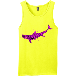pink-Disco-Shark-SELECT Men's 100% Cotton Tank Tops District Threads DT5300
